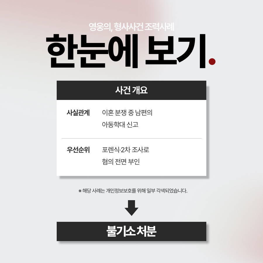 검찰송치 불기소 처분 사례 요약